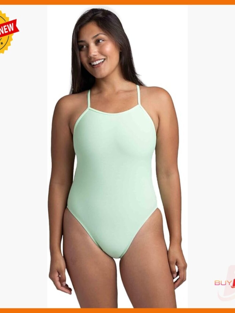 Medium-Full Coverage Athletic One Piece Swimsuit, Tie Back Design, Competitive